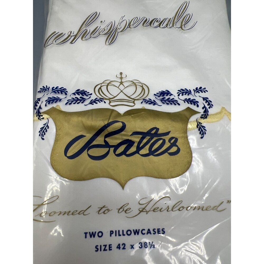 Bates Whisperscale White Pillowcases Yellow Detail 42" X 38.5" Cotton Blend - Picture 8 of 8